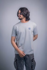 Men's Diamond Textured T-Shirt - Light Grey
